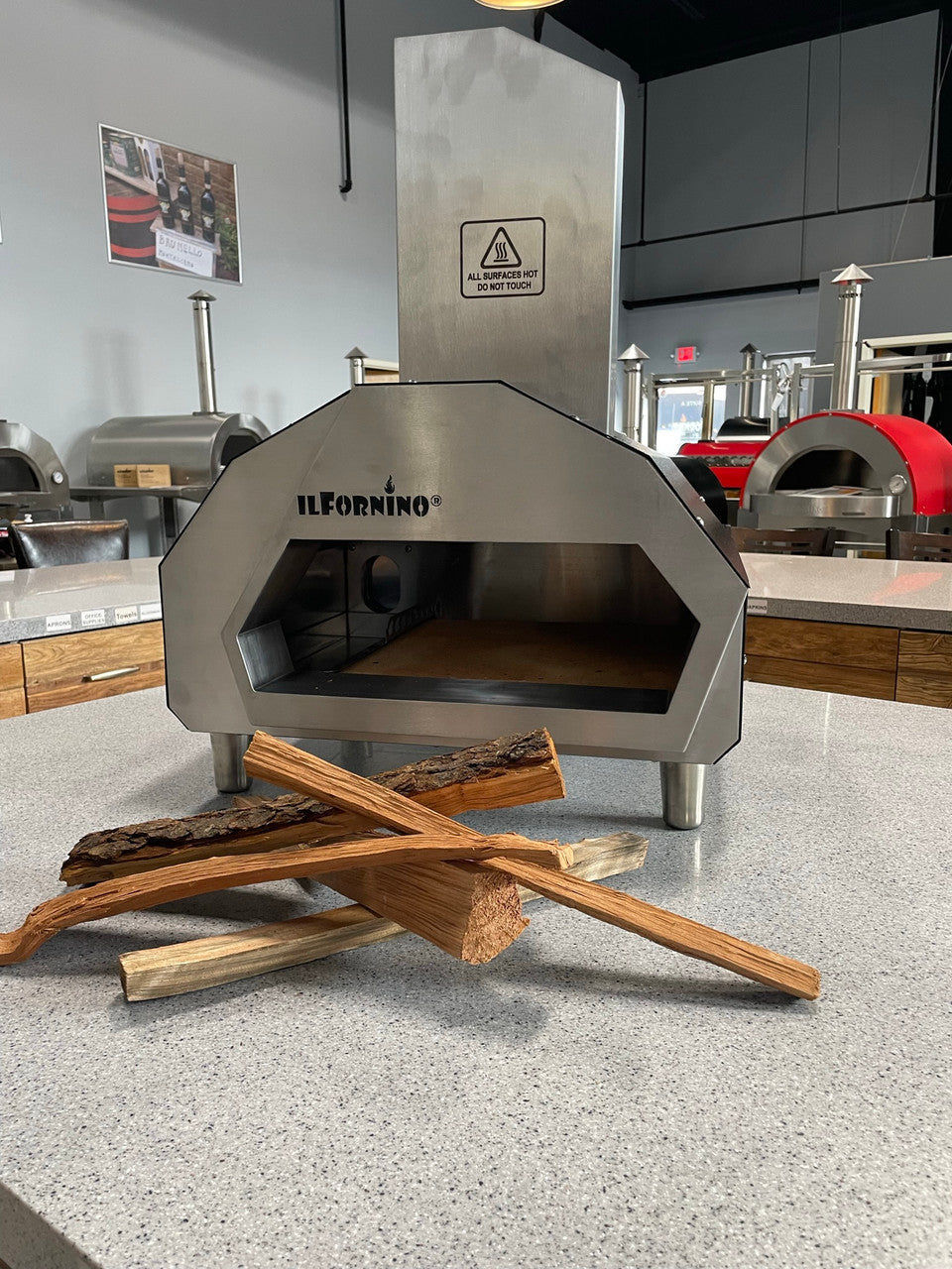 ilFornino® Nino - Stainless Steel Wood / Gas Burning Pizza Oven - Counter Top