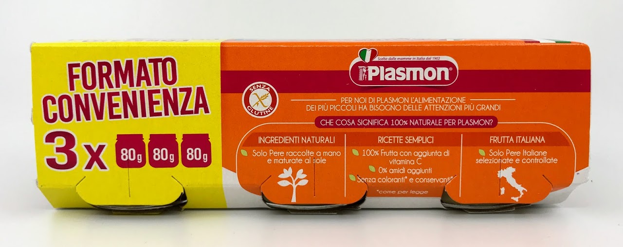 Plasmon - Baby Food Fruit Pera - 240g (3x80g)