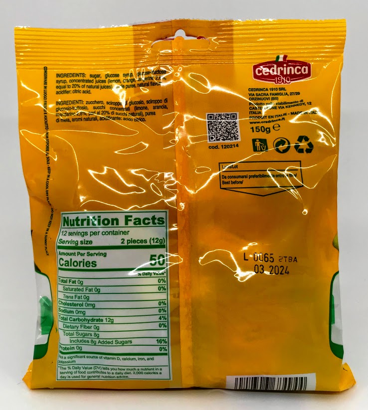 Cedrinca - Sicilia Candy - 150g - (5.5oz)