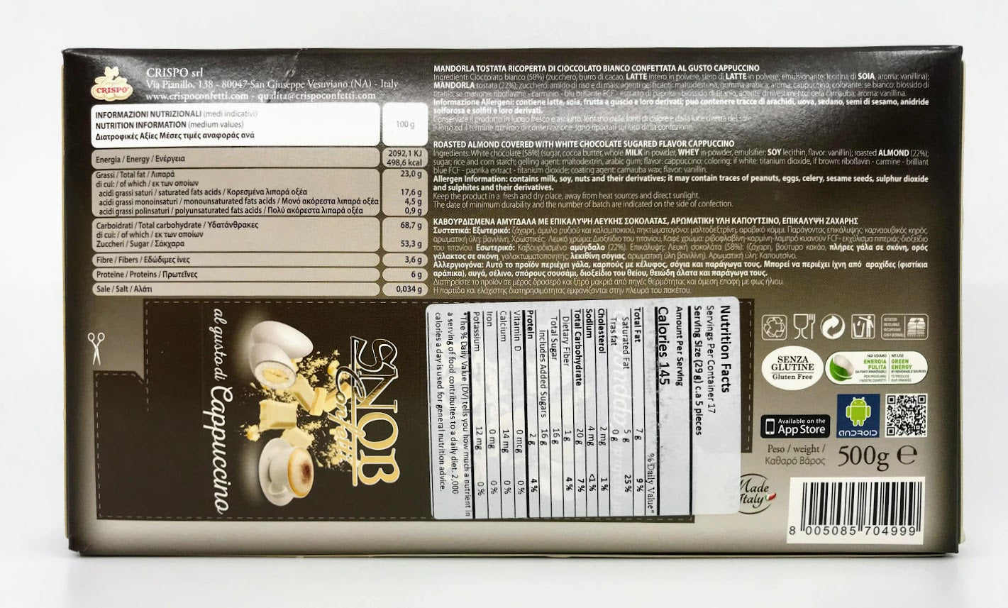 Confetti Crispo - Snob Confetiti - Cappuccino - 500g (1.1lbs)