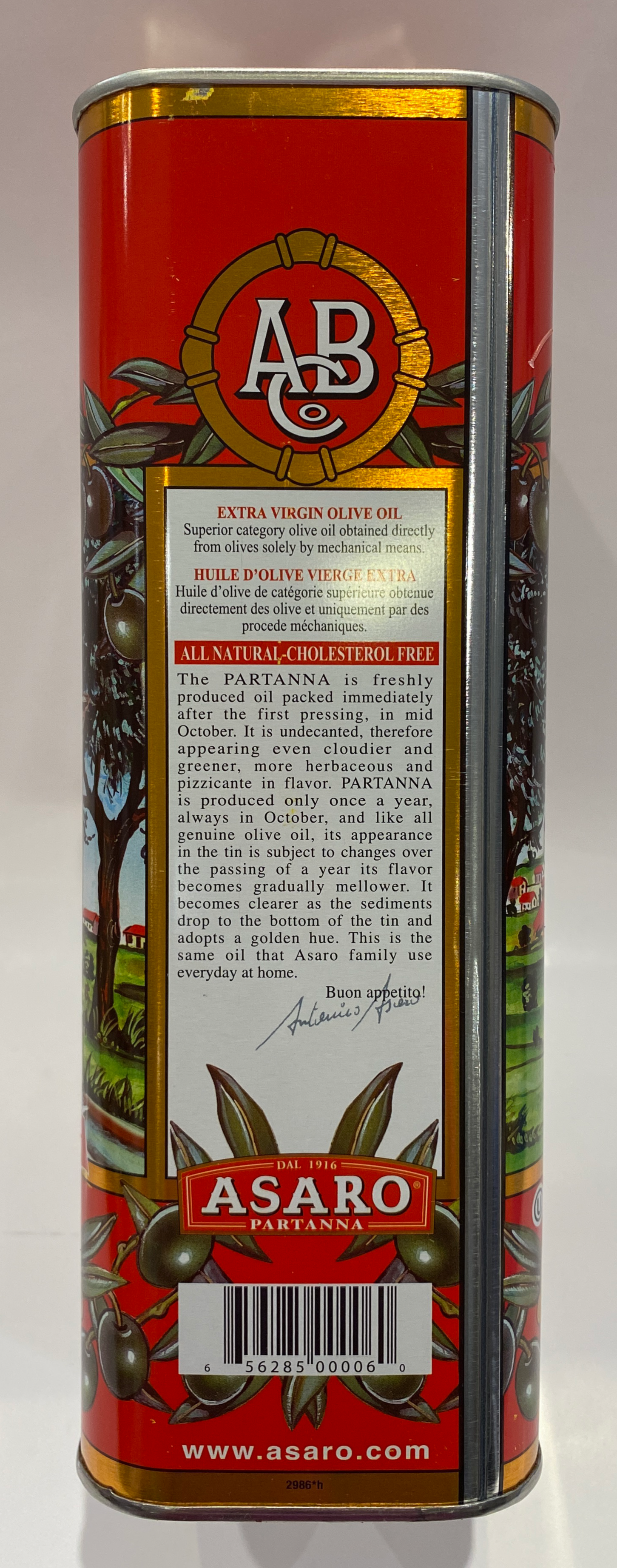 Partanna - Extra Virgin Olive Oil - 3 Liter (101 fl oz)