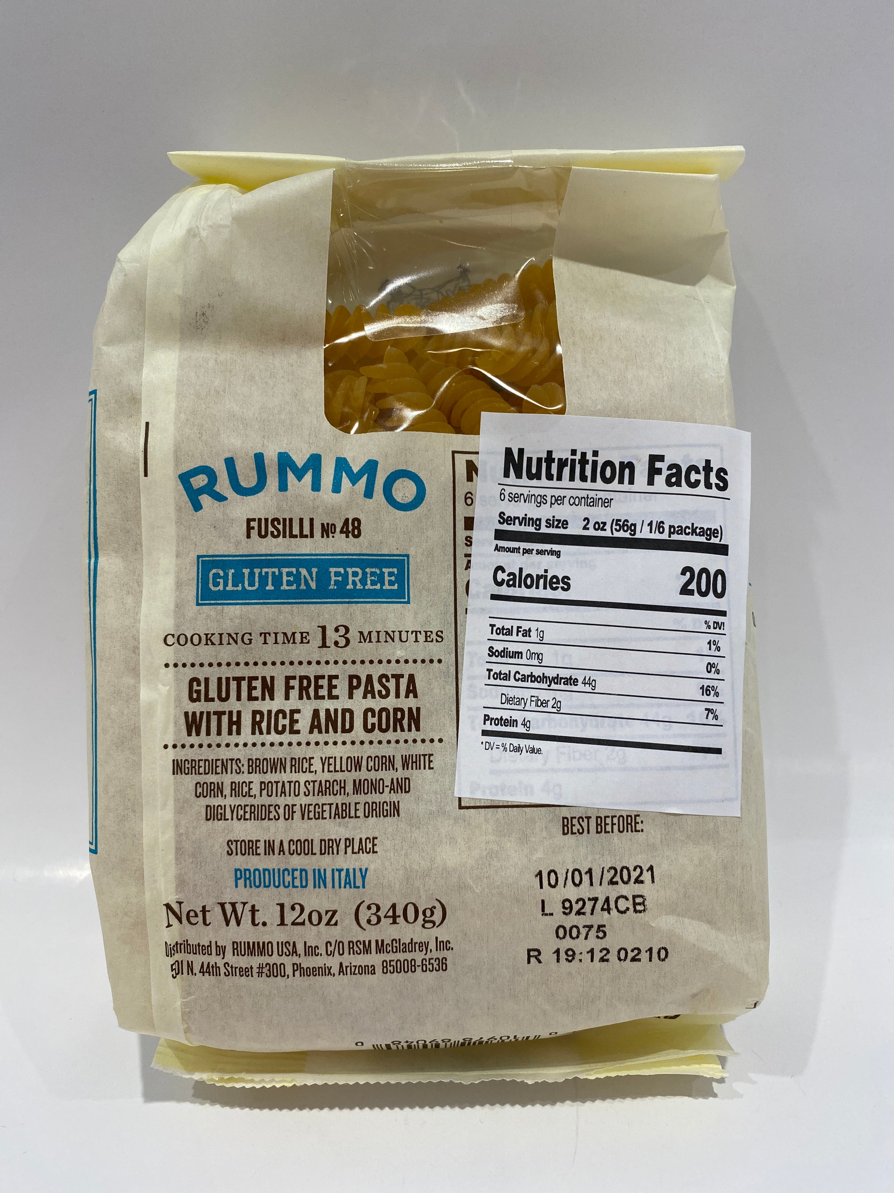 Rummo - Fusilli #48 - Pasta - 340g (12 oz) (Gluten Free)