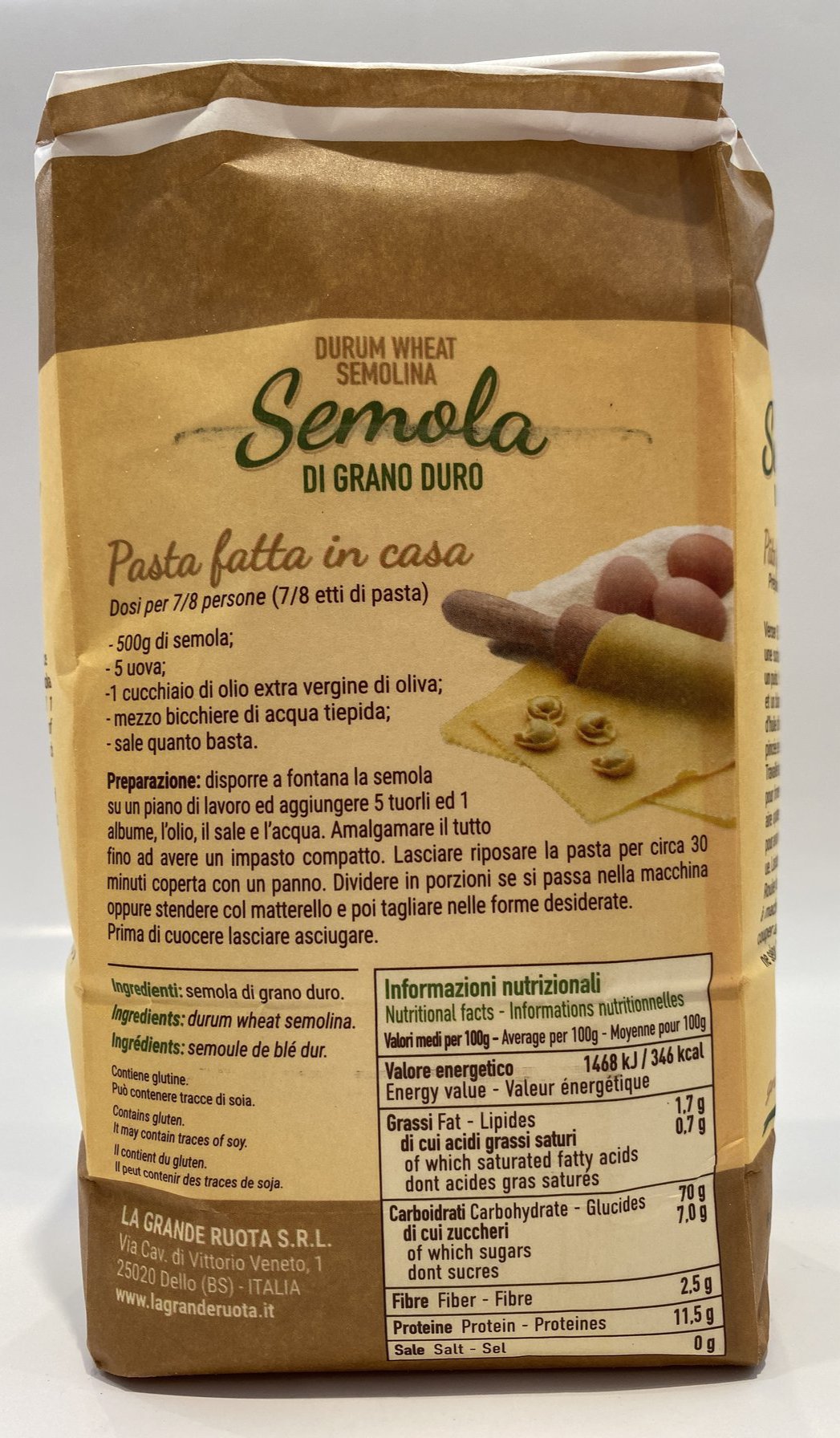 La Grande Ruota - Semola Semolina Flour Di Grano Duro - 35.20 oz